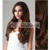 CLIP IN pás 60-63 cm, 100% ľudské vlasy, vlnitý - stredne hnedá