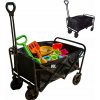 SKLADACÍ TRANSPORTNÝ VOZÍK DO ZÁHRADY, NA PLÁŽ, VEĽKÝ 90l, TERÉNNÉ KOLESÁ