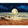Diamondi Diamantové maľovanie - MESIAC SCHOVANÝ ZA MOROM Rámovanie: bez rámu a bez vypnutia plátna, Rozmer: 40x50 cm