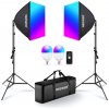 Neewer 2x LED Foto Softbox Lampa App Wifi RGB Studiové Světlo