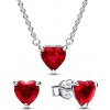 PANDORA set náhrdelník a náušnice Trblietavé srdiečka 392542C01-45+292549C01