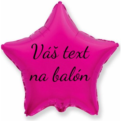 Personal Fóliový balón s textom Tmavoružová hviezda 45 cm
