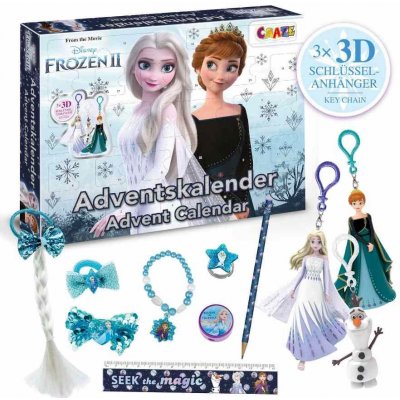CRAZE Adventný kalendár Frozen figurky bižuterie a vlasové doplňky drobné poškození