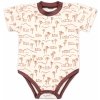 Body kr. rukáv, bavlna, zapínanie pri krku Mrofi, Afrika, krémové 80 (9-12m)