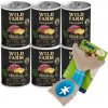 Wild Farm Monoprotein Wild Boar 6x400g hypoalergénne krmivo pre psov & Žuvacia hračka pre psov - kosť 18 cm (náhodný vzor)