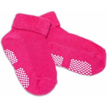 Dojčenské ponožky RISOCKS protišmykové tm. růžové
