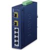 Planet IFGS-620TF průmyslový L2 switch, 4x10/100TX, 2x1Gb SFP, -40~75°C, 9-48VDC, IP30, fanless, ring data recovery