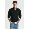 SVETER GANT COTTON CABLE HALF ZIP BLACK