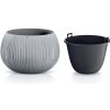 Prosperplast sivý kvetináč plastový Betón Bowl průměr 37 cm