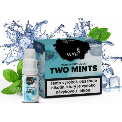 WAY to Vape 4Pack Two Mints 4x10ml-3mg (e-liquid economy pack)