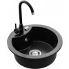 MEXEN/S MEXEN/S - Diego granitový drez 1-miska vrátane batérie Telma, čierna 6512-77-670200-70