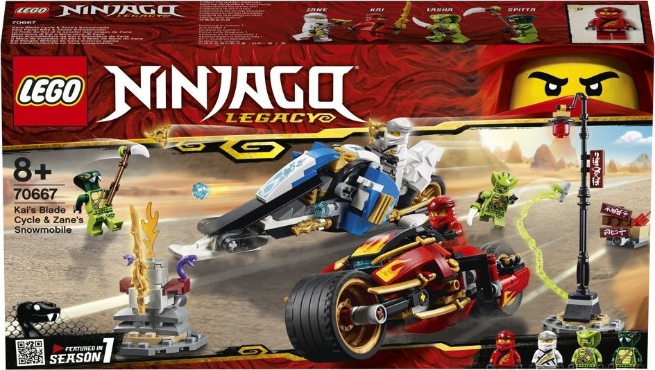 LEGO® NINJAGO® 70667 Kaiova ozbrojená motorka a Zanov snežný skúter od  62,49 € - Heureka.sk