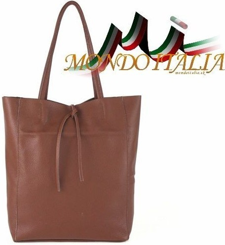 Made In Italy kožená kabelka na rameno 396 hnedá