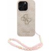Guess PU 4G Metal Logo Strap Zadný Kryt pre iPhone 16 Pro Max Pink