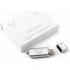 Pendrive Derentis Kožený flash disk s magnetickým puzdrom a gravírovaním 64 GB USB 2.0 biely