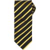 Kravata Premier Workwear Sports Stripe - čierna-zlatá