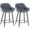 Design-Shop Barová stolička Gibson (SET 2 ks) - látka, kovové nohy čierne - Sivá