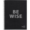MIQUELRIUS Be Wise, blok A4, špirálový, linajkový, kartónová väzba, 80 listov, špirála na dlhej strane, čierny