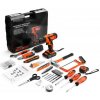 Sada vŕtacieho skrutkovača 21V 2Ah + príslušenstvo KD3356 oranžová