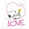 HERDING Fleece deka Snoopy Love Polyester, 130/170 cm