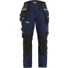 Blåkläder AB 7170 STRIKER Dámské pracovní kalhoty pro řemeslníky ze strečového materiálu Farba: Tmavá námořnická modrá / Reflexní žlutá, Veľkosť: C46