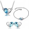 Austrian Crystal SW set Hearts Light Blue
