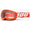 100% okuliare STRATA 2 Jr Orange detské clear