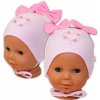 Baby Nellys Bavlnená čiapočka na zaväzovanie s mašličkami Tutu sv. ružová