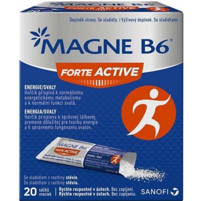 MAGNE B6 FORTE ACTIVE prášok vo vrecúškach (inov. 2024) 1x20 ks, 8595116522475