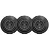 Kliklap - Trojitá retro domová zásuvka s rámikom SCHUKO 230 V, antracitová KA0045+2xKA0044+3xKA0110 + záruka 3 roky zadarmo