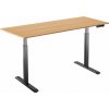 AlzaErgo Table ET2 čierny + doska 160 × 80 cm bambusová