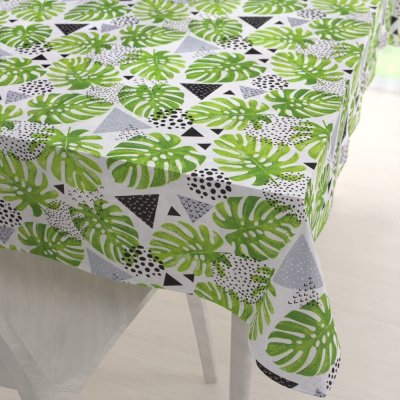 Biante bavlna obrus Sandra SA-175 Zelené listy Monstera 60x100cm
