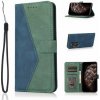 Peňaženkové kožené puzdro Dual-color na Oppo A38 - Modrá a zelená