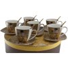 HOME ELEMENTS Súprava s podšálkami a lyžičkami Klimt Bozk 6 x 250 ml
