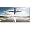 Foto obraz sklo tvrzené štartujúce lietadlo 100x50 cm