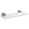 Sapho X-ROUND sklenená polička 300mm, chróm/mliečne sklo XR009-03