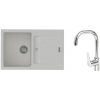 K-StrongSinks S3 Set drez Vardar 780x500mm granit biela + Batéria Garonne chr.
