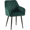 Design-Shop Jedálenská stolička Monett - zamat, B čierny rám - Zelená
