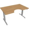 Hobis Pracovný stôl Motion Ergo, ZO, 2S, 140x70,5-120,5x90 cm, dub/sivá