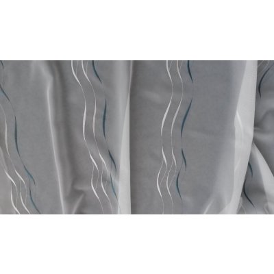 Vyšívaná luxusná záclona bílá - tm. tyrkys GERSTER 195/0800 180 cm
