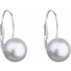 Strieborné náušnice visiace so sivou riečnou perlou 21044.3 Grey 7,5 mm