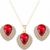 Set náušnice a náhrdelník Gold - červený