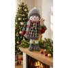 Dekorácia MagicHome Vianoce, Snehuliak dievča s lyžami, 50 cm
