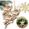 Závesné vianočné zlaté anjeliky, 3ks