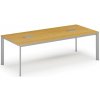 Rokovací stôl PRIMO INVITATION, 240x120 cm, buk + 2x stolná zásuvka TYP VI, strieborná