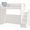 Vyvýšená posteľ so schodíkmi Pure Modular - biela