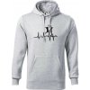 EKG volejbalistky - Mikina pánska Cape s kapucňou - 2XL ( Svetlosivý melír )