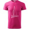 Plachetnica jedným ťahom - Klasické pánske tričko vyššej gramáže - 3XL ( Purpurová )