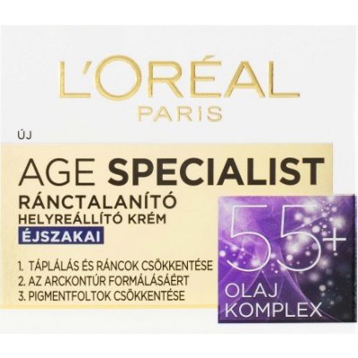 L'Oréal Paris Age Specialist 55+ Night 50ml - Obnovujúci nočný krém proti vráskam