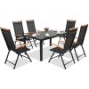 Hliníkový záhradný nábytok polywood Verona Wood pre 6 osôb Garden Point čierny